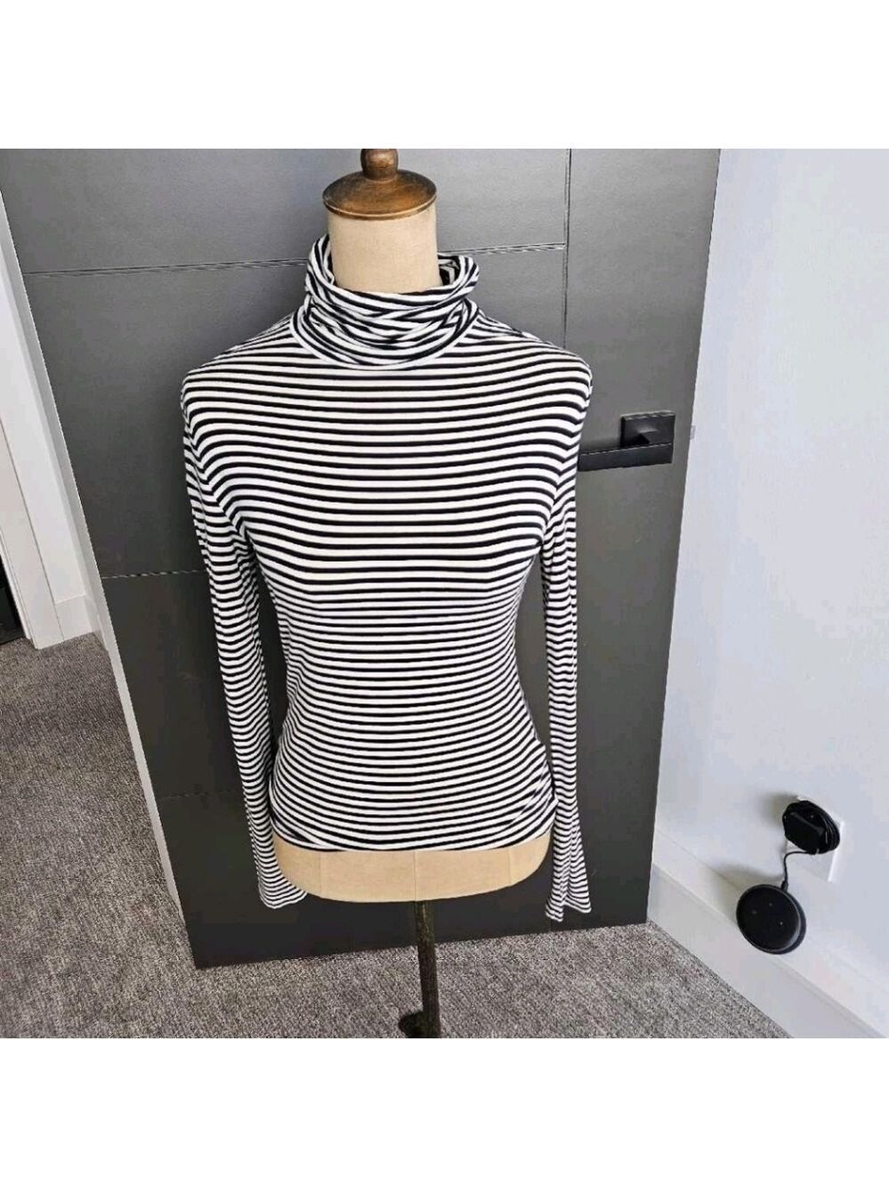 H&M Navy and White Striped Top